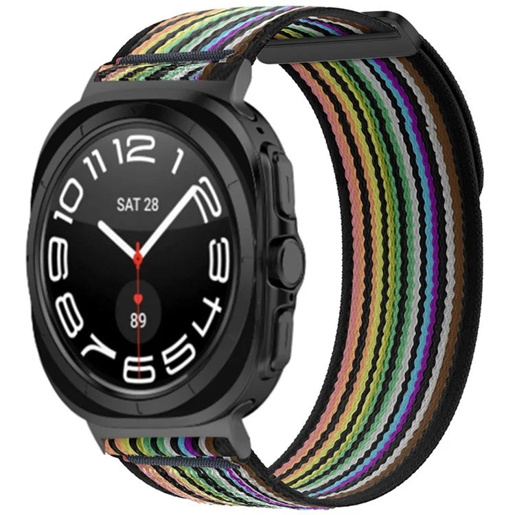 For Samsung Galaxy Watch Ultra 47mm Nylon Watch Band Adjustable Loop Fastener Strap