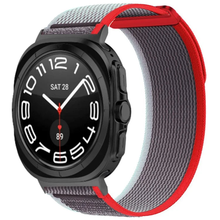 For Samsung Galaxy Watch Ultra 47mm Nylon Watch Band Adjustable Loop Fastener Strap