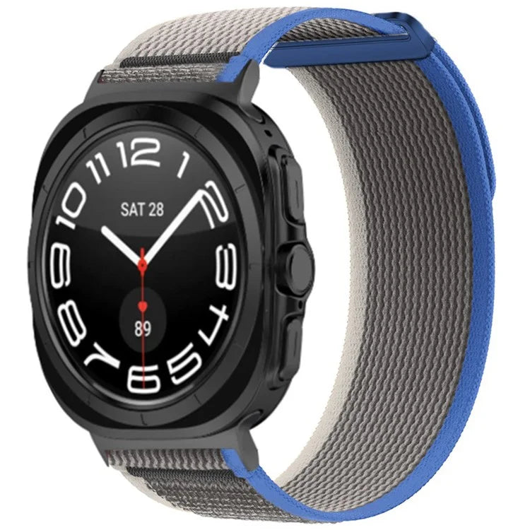 For Samsung Galaxy Watch Ultra 47mm Nylon Watch Band Adjustable Loop Fastener Strap