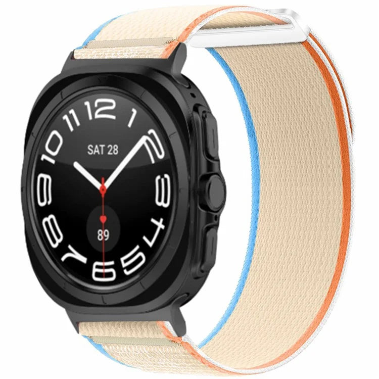 For Samsung Galaxy Watch Ultra 47mm Nylon Watch Band Adjustable Loop Fastener Strap