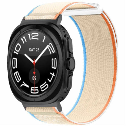 For Samsung Galaxy Watch Ultra 47mm Nylon Watch Band Adjustable Loop Fastener Strap