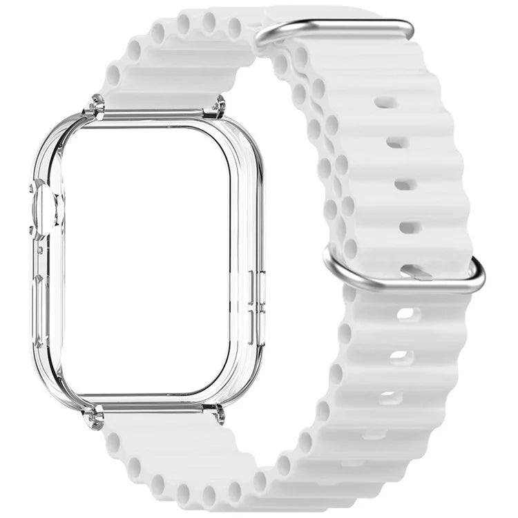 For Huawei Watch Fit 3 Silicone Strap Sports Watch Band with Transparent PC Case