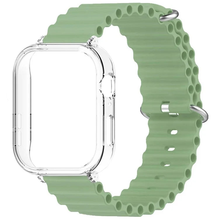 For Huawei Watch Fit 3 Silicone Strap Sports Watch Band with Transparent PC Case