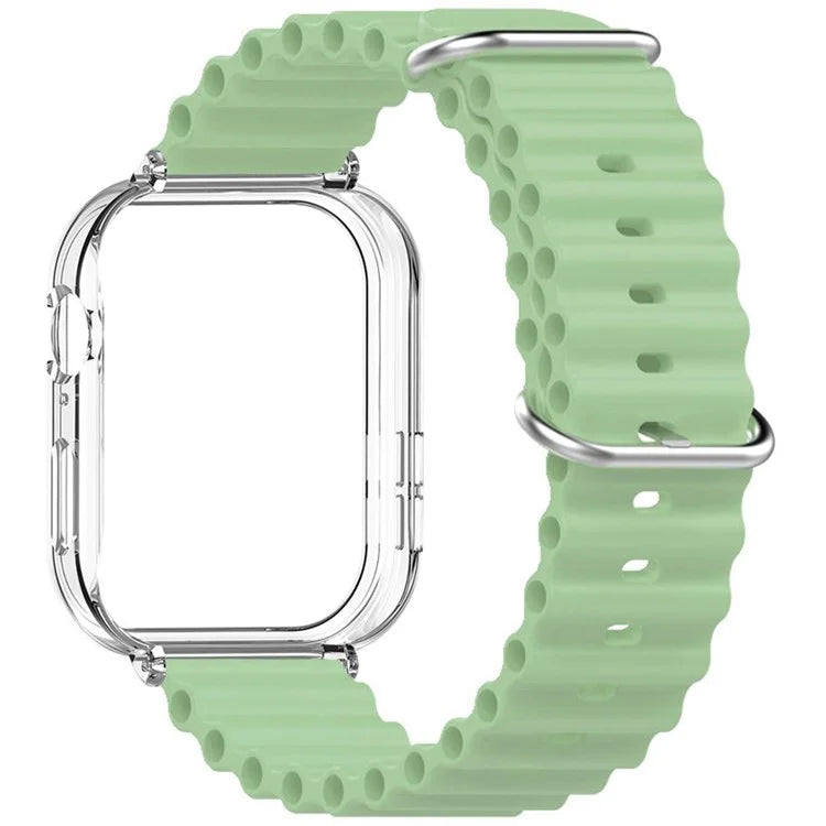 For Huawei Watch Fit 3 Silicone Strap Sports Watch Band with Transparent PC Case