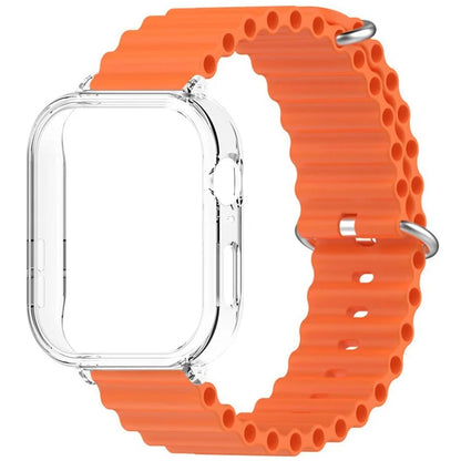 For Huawei Watch Fit 3 Silicone Strap Sports Watch Band with Transparent PC Case