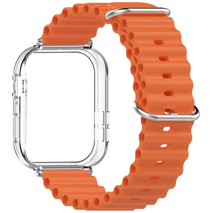 For Huawei Watch Fit 3 Silicone Strap Sports Watch Band with Transparent PC Case