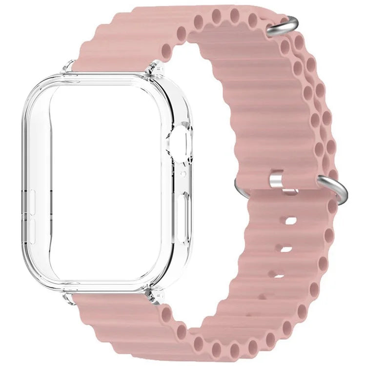 For Huawei Watch Fit 3 Silicone Strap Sports Watch Band with Transparent PC Case