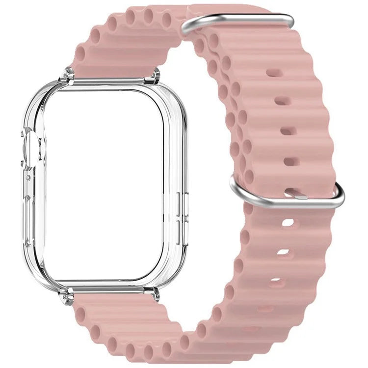 For Huawei Watch Fit 3 Silicone Strap Sports Watch Band with Transparent PC Case