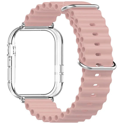 For Huawei Watch Fit 3 Silicone Strap Sports Watch Band with Transparent PC Case