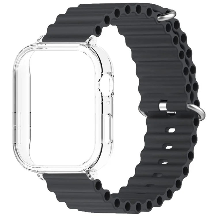 For Huawei Watch Fit 3 Silicone Strap Sports Watch Band with Transparent PC Case