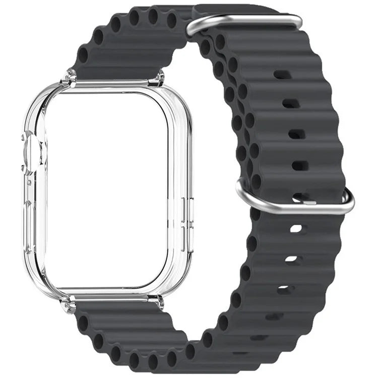 For Huawei Watch Fit 3 Silicone Strap Sports Watch Band with Transparent PC Case