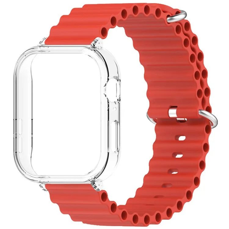 For Huawei Watch Fit 3 Silicone Strap Sports Watch Band with Transparent PC Case