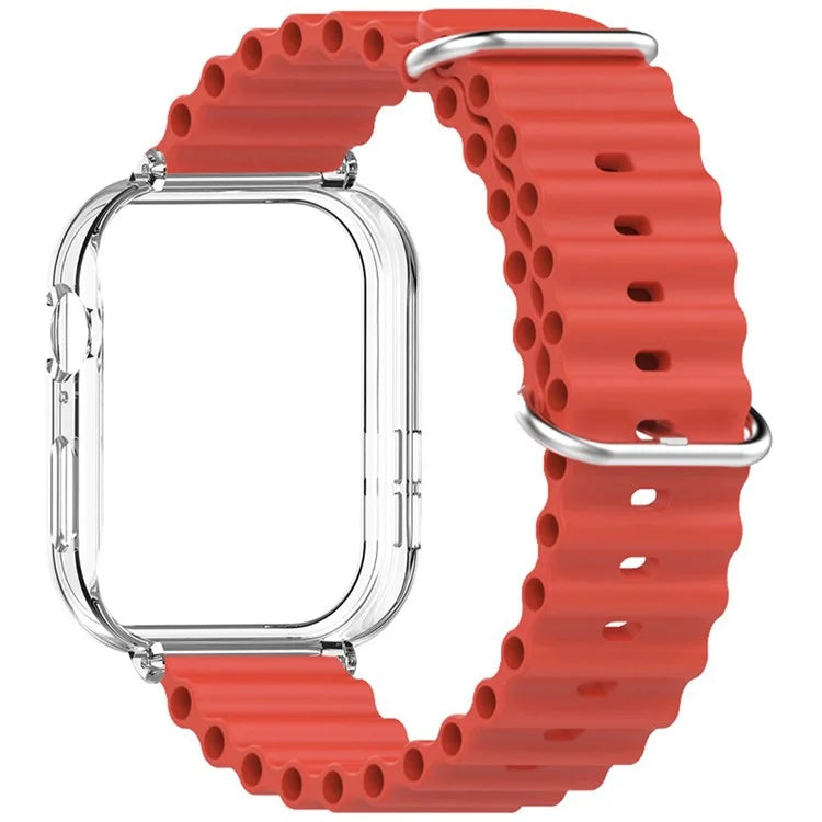 For Huawei Watch Fit 3 Silicone Strap Sports Watch Band with Transparent PC Case