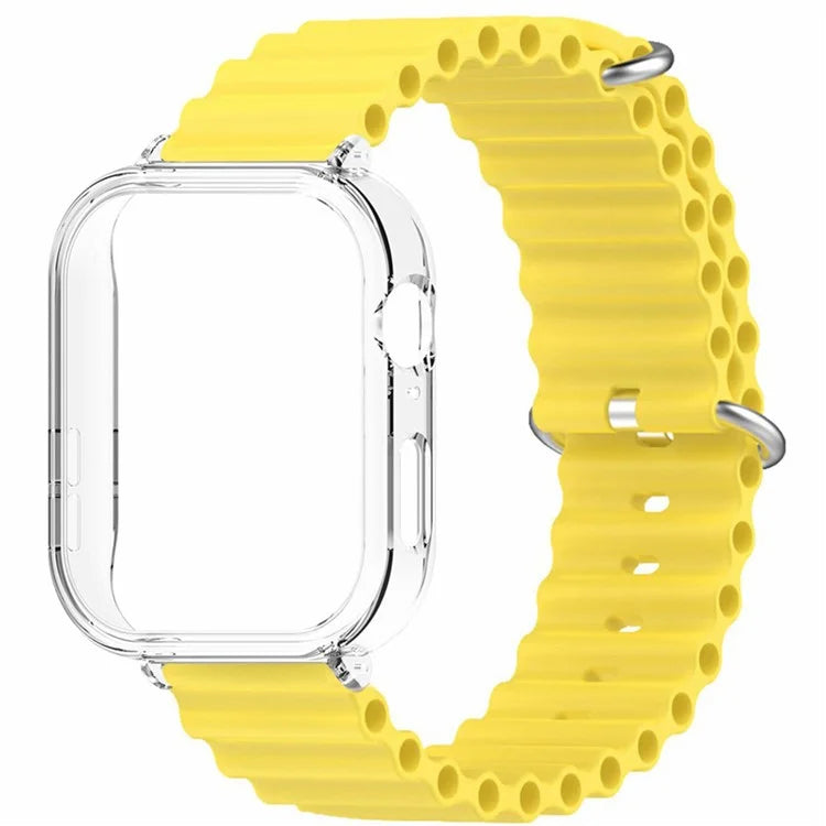 For Huawei Watch Fit 3 Silicone Strap Sports Watch Band with Transparent PC Case