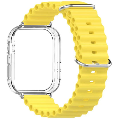 For Huawei Watch Fit 3 Silicone Strap Sports Watch Band with Transparent PC Case