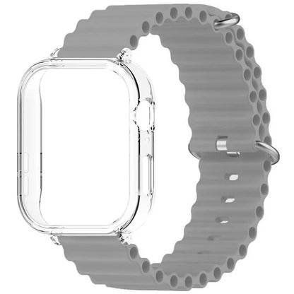 For Huawei Watch Fit 3 Silicone Strap Sports Watch Band with Transparent PC Case