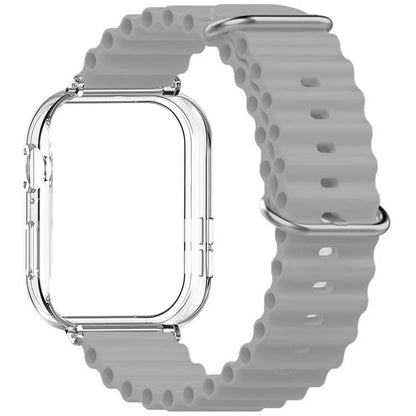 For Huawei Watch Fit 3 Silicone Strap Sports Watch Band with Transparent PC Case