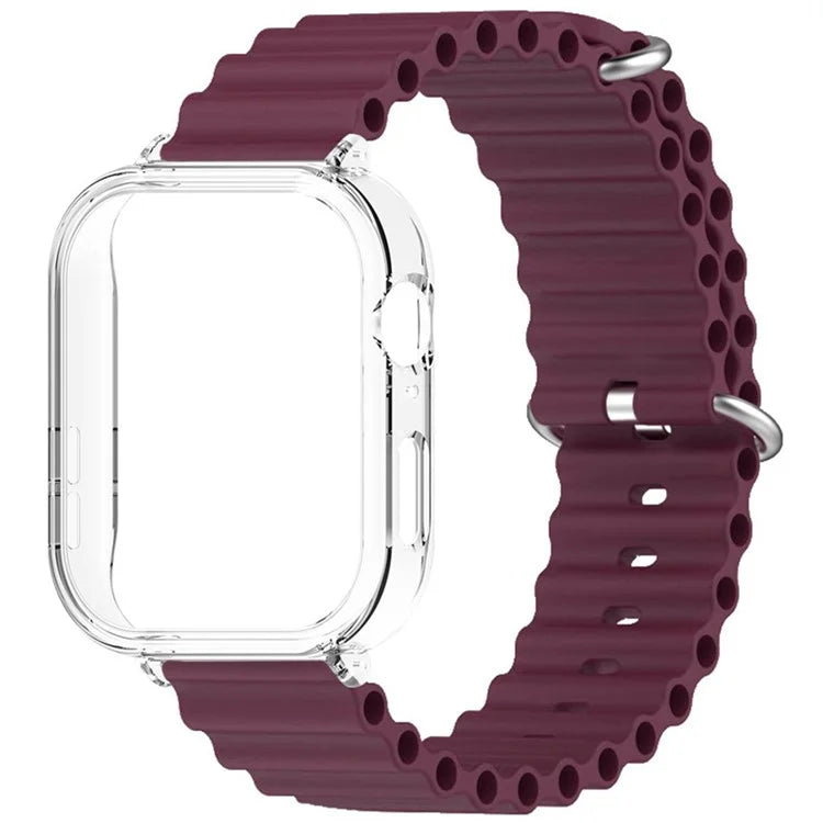 For Huawei Watch Fit 3 Silicone Strap Sports Watch Band with Transparent PC Case