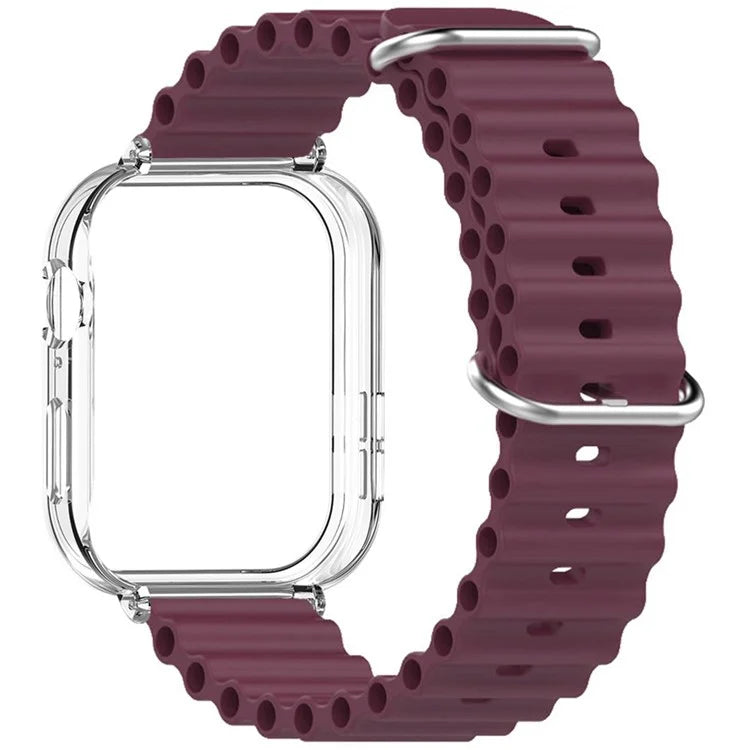 For Huawei Watch Fit 3 Silicone Strap Sports Watch Band with Transparent PC Case