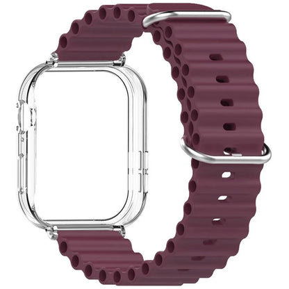 For Huawei Watch Fit 3 Silicone Strap Sports Watch Band with Transparent PC Case