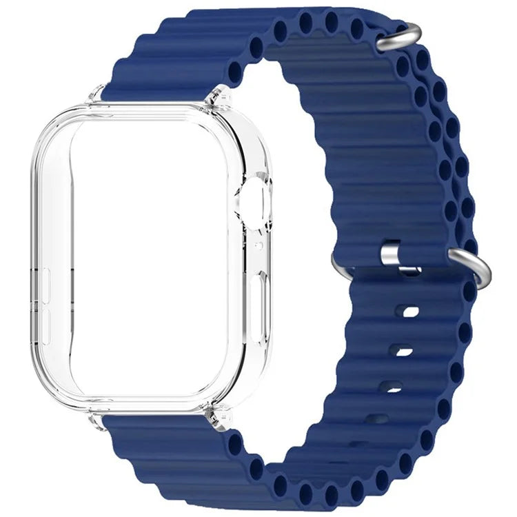 For Huawei Watch Fit 3 Silicone Strap Sports Watch Band with Transparent PC Case