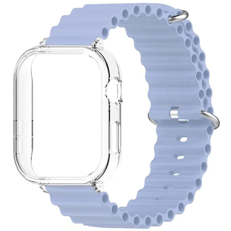 For Huawei Watch Fit 3 Silicone Strap Sports Watch Band with Transparent PC Case