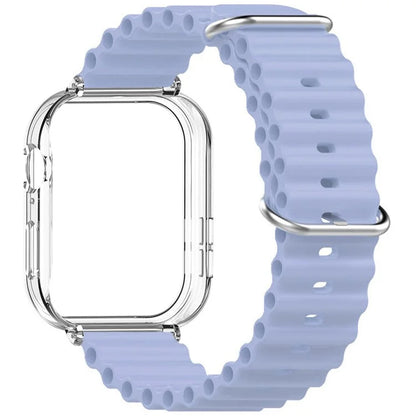 For Huawei Watch Fit 3 Silicone Strap Sports Watch Band with Transparent PC Case