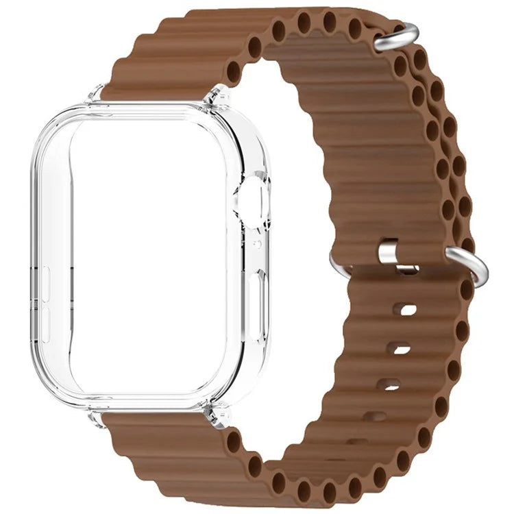 For Huawei Watch Fit 3 Silicone Strap Sports Watch Band with Transparent PC Case
