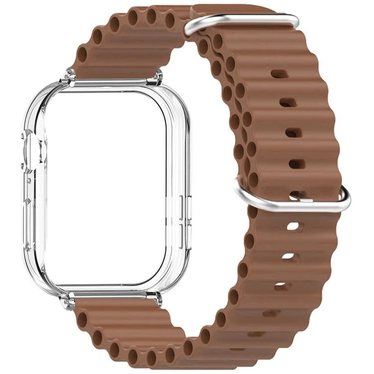 For Huawei Watch Fit 3 Silicone Strap Sports Watch Band with Transparent PC Case
