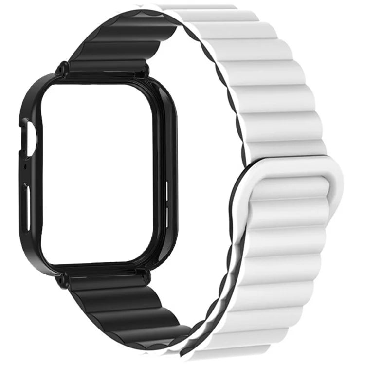 For Huawei Watch Fit 3 Silicone Strap Magnetic Watch Band with Black PC Watch Case