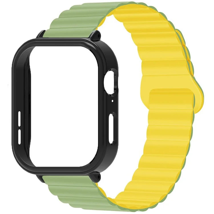 For Huawei Watch Fit 3 Silicone Strap Magnetic Watch Band with Black PC Watch Case