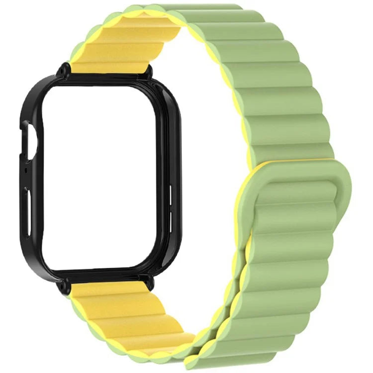 For Huawei Watch Fit 3 Silicone Strap Magnetic Watch Band with Black PC Watch Case