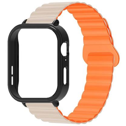 For Huawei Watch Fit 3 Silicone Strap Magnetic Watch Band with Black PC Watch Case