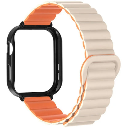 For Huawei Watch Fit 3 Silicone Strap Magnetic Watch Band with Black PC Watch Case