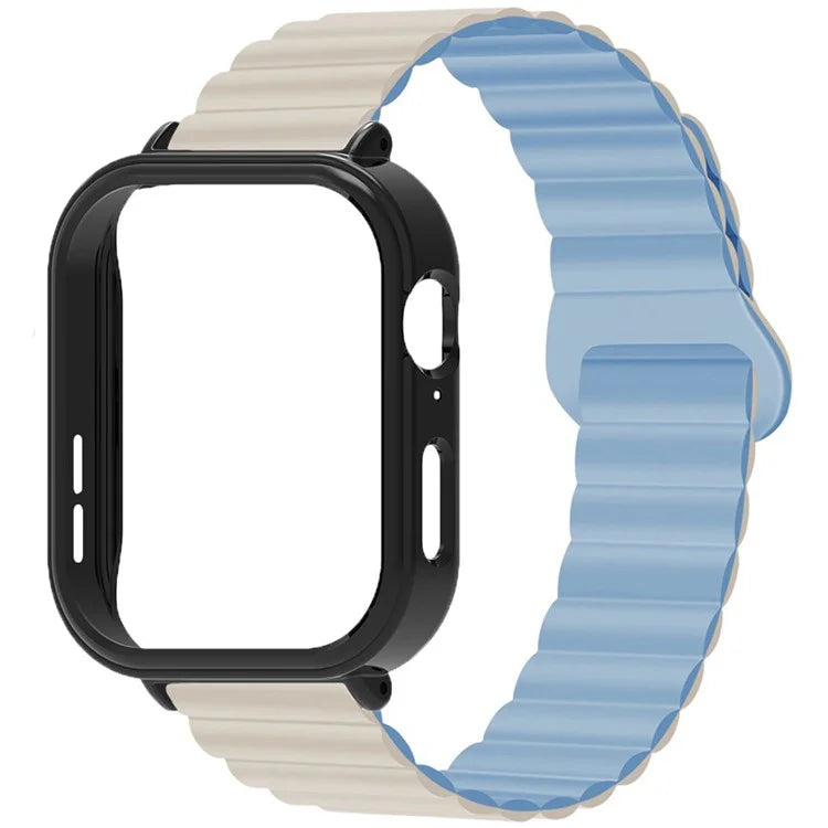For Huawei Watch Fit 3 Silicone Strap Magnetic Watch Band with Black PC Watch Case