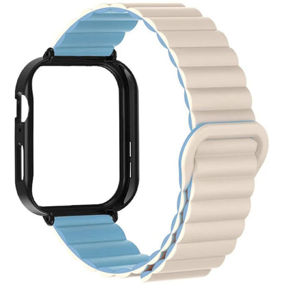 For Huawei Watch Fit 3 Silicone Strap Magnetic Watch Band with Black PC Watch Case