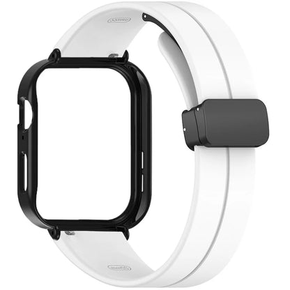 For Huawei Watch Fit 3 Magnetic Buckle Watchband Soft Silicone Watch Strap with Blackpc Watch Case