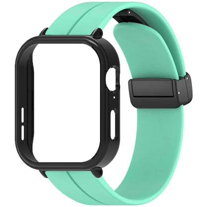 For Huawei Watch Fit 3 Magnetic Buckle Watchband Soft Silicone Watch Strap with Blackpc Watch Case