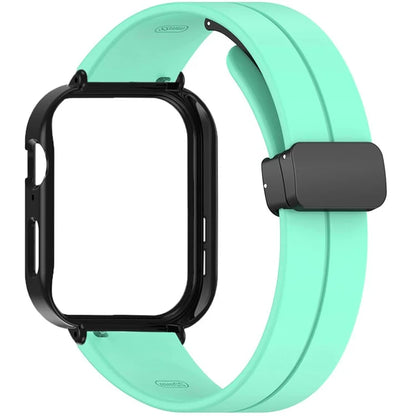 For Huawei Watch Fit 3 Magnetic Buckle Watchband Soft Silicone Watch Strap with Blackpc Watch Case