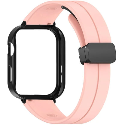 For Huawei Watch Fit 3 Magnetic Buckle Watchband Soft Silicone Watch Strap with Blackpc Watch Case