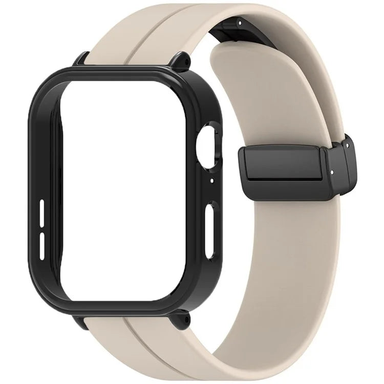 For Huawei Watch Fit 3 Magnetic Buckle Watchband Soft Silicone Watch Strap with Blackpc Watch Case