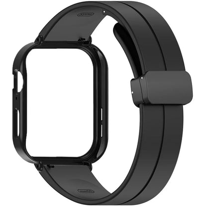 For Huawei Watch Fit 3 Magnetic Buckle Watchband Soft Silicone Watch Strap with Blackpc Watch Case