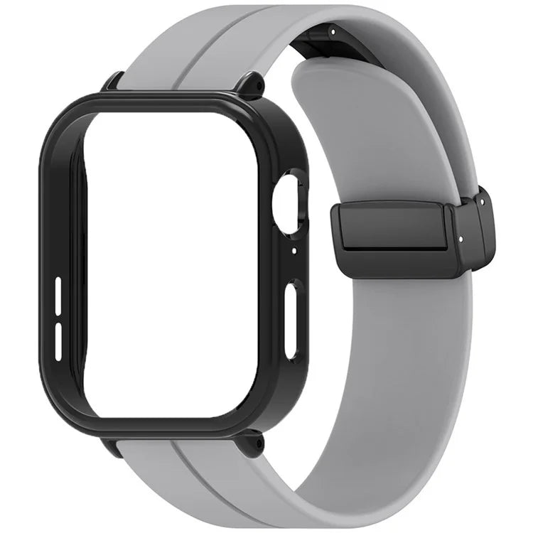For Huawei Watch Fit 3 Magnetic Buckle Watchband Soft Silicone Watch Strap with Blackpc Watch Case