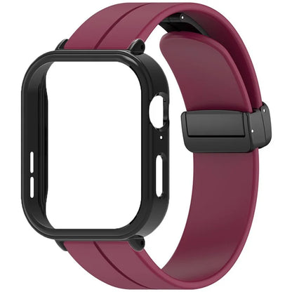 For Huawei Watch Fit 3 Magnetic Buckle Watchband Soft Silicone Watch Strap with Blackpc Watch Case