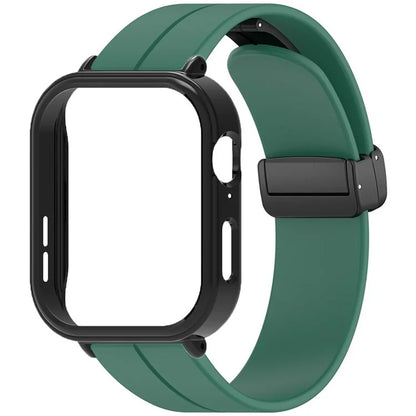 For Huawei Watch Fit 3 Magnetic Buckle Watchband Soft Silicone Watch Strap with Blackpc Watch Case