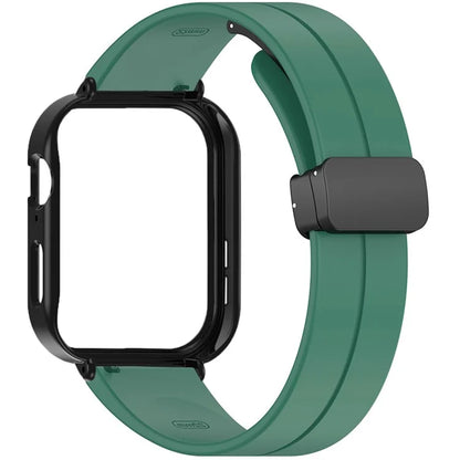For Huawei Watch Fit 3 Magnetic Buckle Watchband Soft Silicone Watch Strap with Blackpc Watch Case