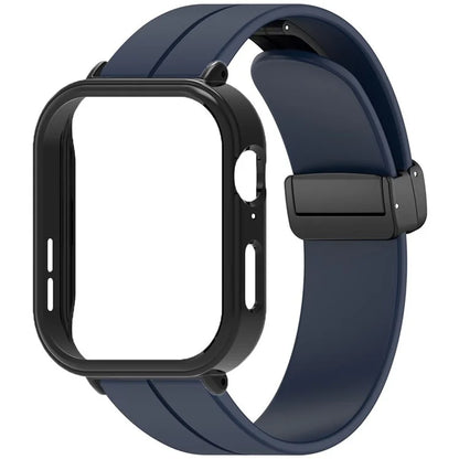 For Huawei Watch Fit 3 Magnetic Buckle Watchband Soft Silicone Watch Strap with Blackpc Watch Case
