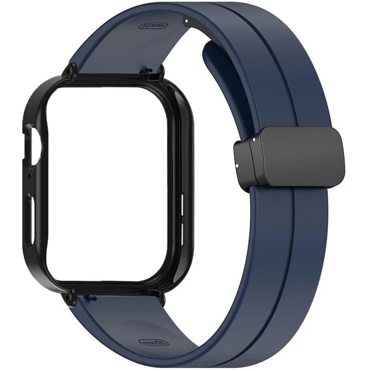 For Huawei Watch Fit 3 Magnetic Buckle Watchband Soft Silicone Watch Strap with Blackpc Watch Case