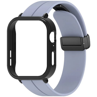 For Huawei Watch Fit 3 Magnetic Buckle Watchband Soft Silicone Watch Strap with Blackpc Watch Case