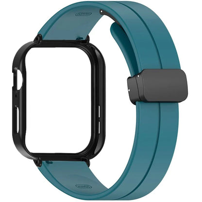 For Huawei Watch Fit 3 Magnetic Buckle Watchband Soft Silicone Watch Strap with Blackpc Watch Case